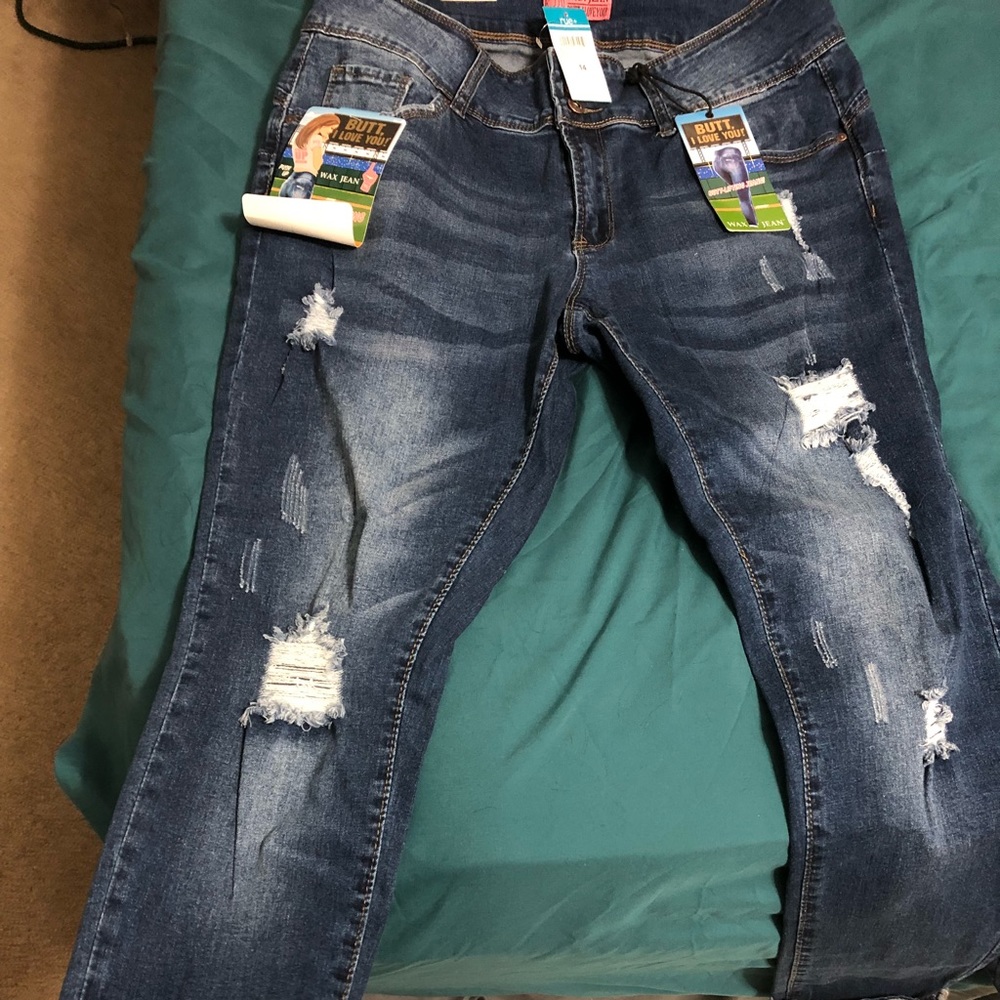 Rue 21 Butt I Love You Wax Jeans